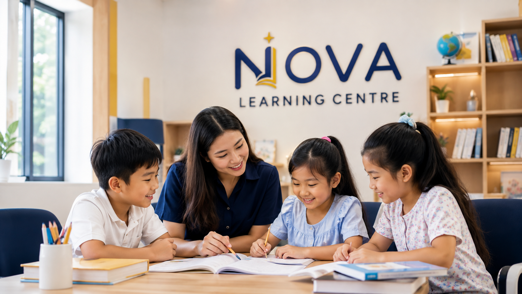 Students learning together with a NOVA teacher